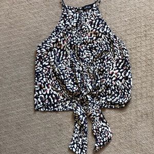 Fabrik Dark Blue Tie Top